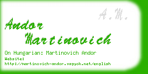 andor martinovich business card